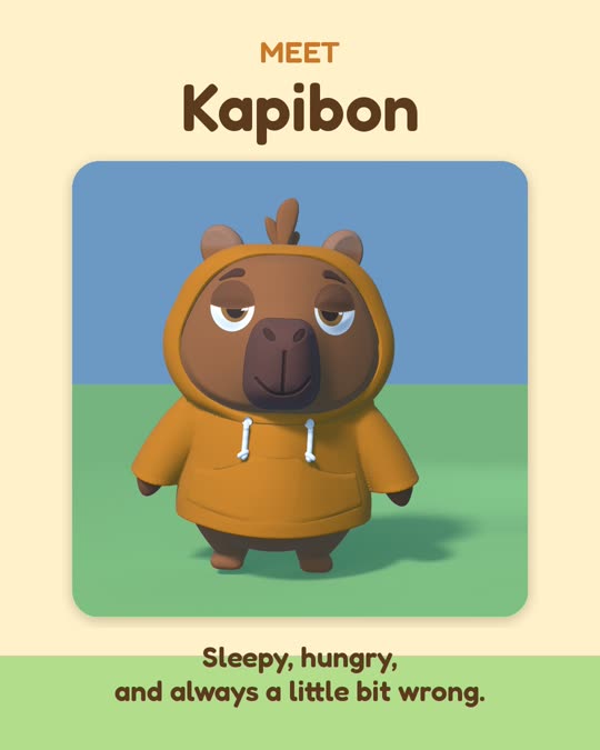 Kapibon — sleepy, hungry, and always a little bit wrong.